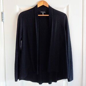 Eileen Fisher Petites Black Merino Wool Long Sleeve Cardigan